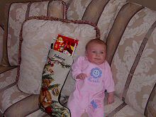 Rebecca with her Christmas stocking
